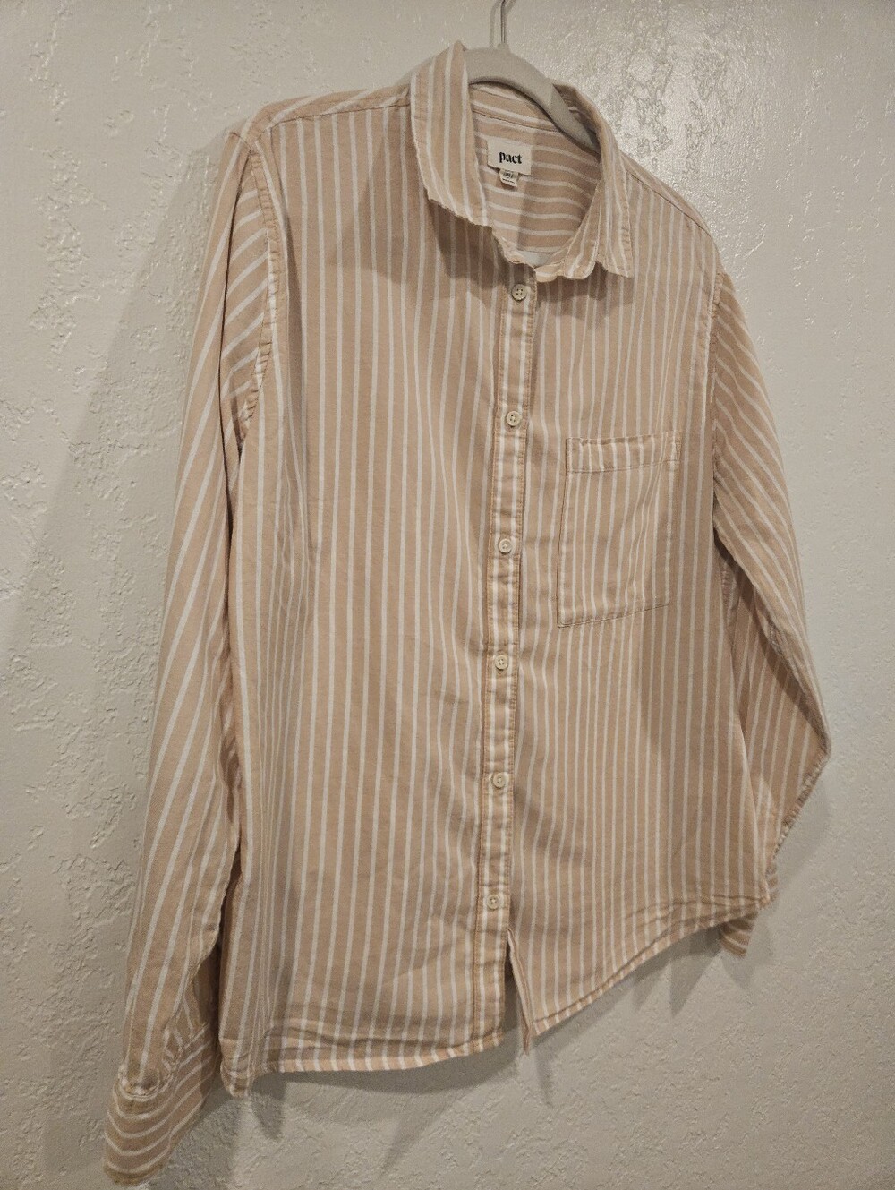 Pact Top Women's Sunset Lightweight 100% Organic Cotton Classic Shirt XL Striped - Picture 2 of 7
